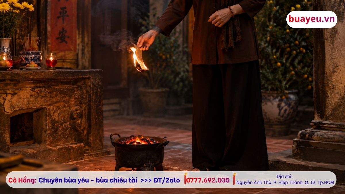 Đốt phong long là hình thức xua đuổi khí xấu 