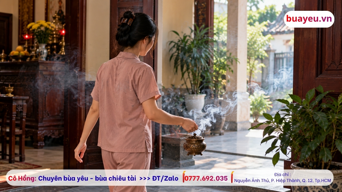 Xông trầm thảo mộc xung quanh nhà
