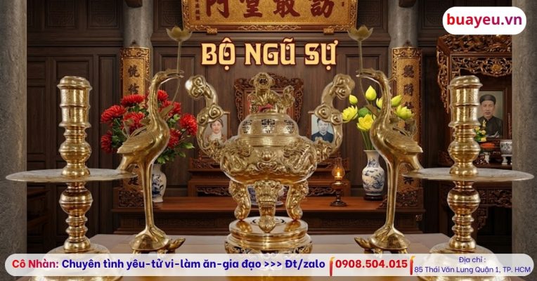 Bộ Ngũ Sự Là Gì? Gồm Những Gì Và Cách Bày Trên Bàn Thờ Chuẩn Nhất
